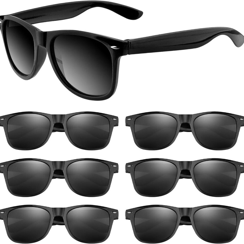 Black Sunglasses Bulk, 6/12/24/48 Pack Sunglasses Party Favors for Summer Beach